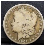 1901O Morgan silver dollar
