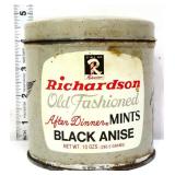 Vntg 10oz Richardson Black Anise Mints tin