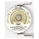 Vntg round metal Rosewood Dairy Algoma WI therm