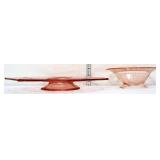 Lot of 2 pink depression glassware items