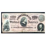 1864 CSA $100 paper note