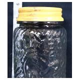 Round glass peanut butter jar w/ lid