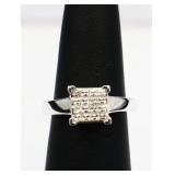 Sterling white sapphire ring, lab created
