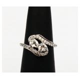 Sterling white sapphire ring, lab created