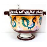 Vntg lustre pedestal bowl w/ peacocks