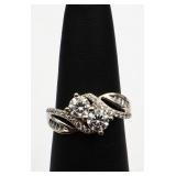 Sterling white sapphire ring, lab created