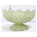 Fenton custard gloss hobnail candle bowl