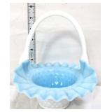 Kanawha white/blue cased hobnail basket