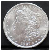 1887O Morgan silver dollar