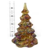 Fenton amber carnival 4.5in Christmas tree
