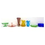 MIxed estate colorful glass lot, inc tidbit tray