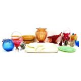Mixed estate colored glass lot LOT AS IS