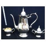 3 piece silver plate tea set