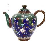 Vntg cloisonne floral teapot