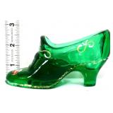 Fenton emerald green Christmas slipper