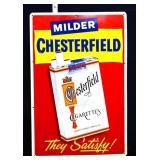 Vntg metal 12x18 Milder Chesterfield adv sign