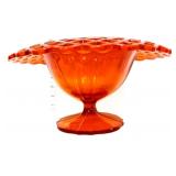 Vintage amberina lattice edge open compote