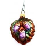 Glass acorns on oak leaf ornament