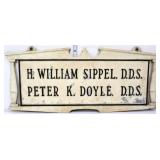 Vntg 24x10 dbl side cast aluminum DDS dentist sign