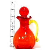Vintage amberina cruet with ball stopper