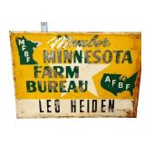 Vtg metal 14x10 Farm Bureau Minnesota sign