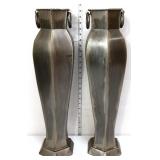 Pair 24in metal decorator vases