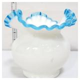 Fenton aqua crest 6in vase