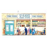 Vntg cardstock toy pop out U Save Grocery store