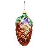 German glass pinecone Santa face ornament