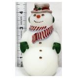 Fenton satin snowman w/ striped scarf