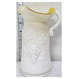 Kanawha milk glass yellow case 7in pitcher