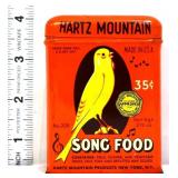 Vntg metal Hartz Mountain Song bird food tin