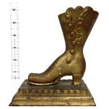 Vntg cast iron shoe match holder