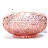 Vintage IG pink iridescent pinwheel bowl