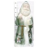 Fenton 9in bejweled Santa in green robe