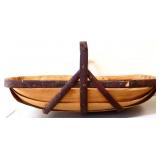 Vintage wood gathering basket