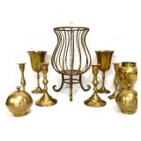 Mixed estate metalware lot, inc candleholders