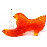 Fenton amberina hobnail shoe