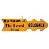 Vntg metal 26x7 DeLaval Service arrow sign