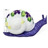 Fenton Worstell snail with violet flowers