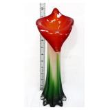 Art glass 12in calla lily jack in pulpit vase
