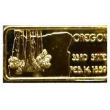 1 troy ounce Oregon state silver bar