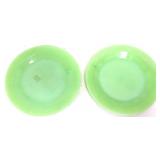 2 vintage Fire King jadeite Jane Ray plates