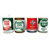 Lot of 4 vintage 1qt oil cans