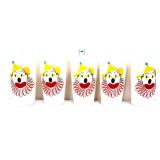 Lot of 5 vntg circus clown drinking glasses