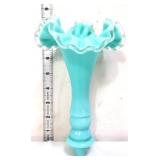 Fenton turquoise crest 8in epergne horn