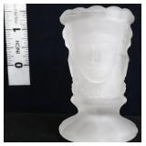 Clear satin 3 faces toothpick holder