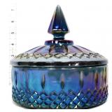 Vntg princess blue carnival covered candy dish