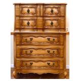 Vintage French 5 drawer tall chest
