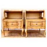 Pair vintage French 1 drawer nightstands